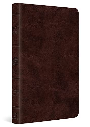 The top-selling ESV Thinline Bible is ideal for use at home and on-the-go. At less than 1 inch thick and available in multiple designs, there is an ideal ESV Thinline Bible for everyone. Features: Size: 5.375" x 8.375" 8-point Lexicon type 1,120 pages Wor