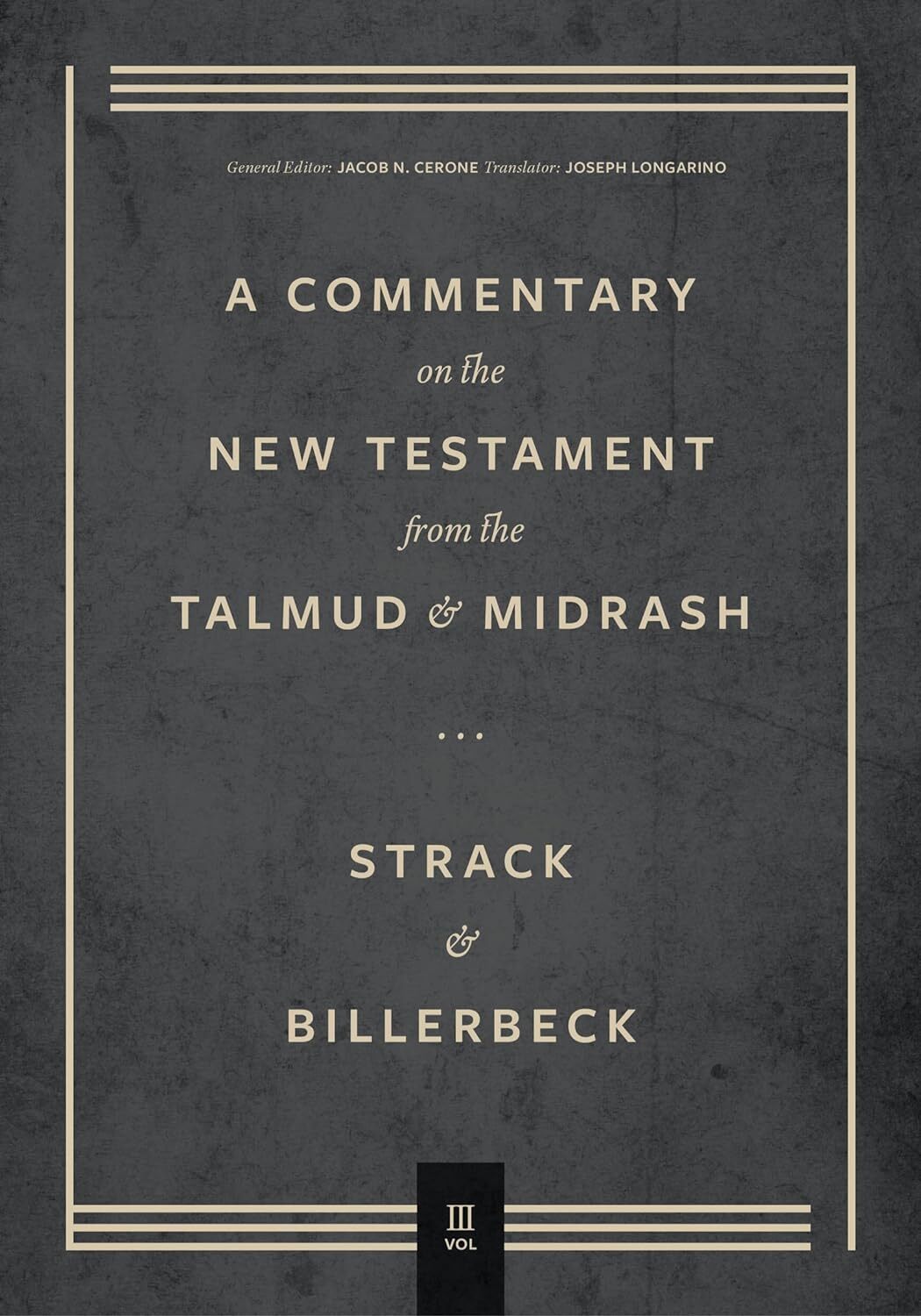 The "Commentary on the New Testament from the Talmud and Midrash: Volume 3, Romans Through Revelation" is a comprehensive book that provides insightful commentary on the New Testament. Published by Lexham Press, this volume focuses on the books of Romans