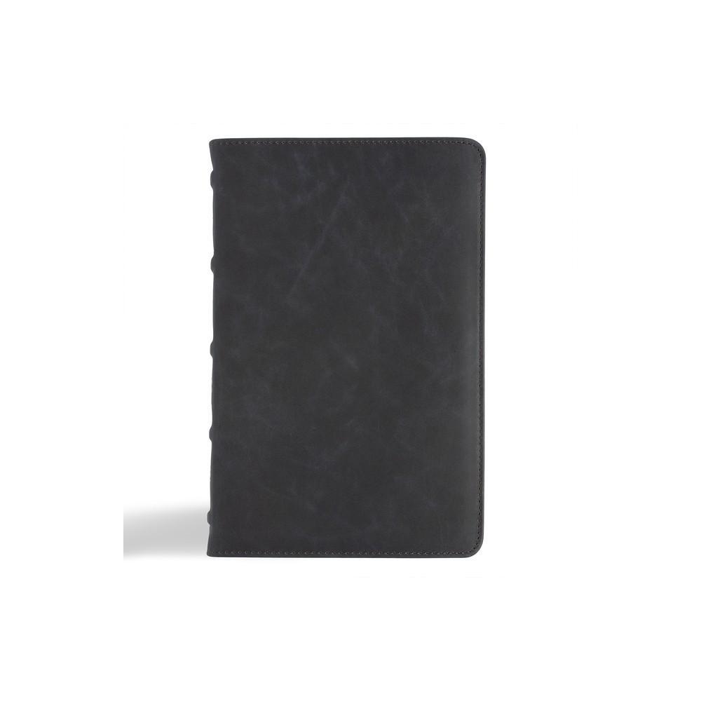 The CSB Personal Size Bible from the Holman Handcrafted Collection offers a premium reading experience. Crafted with luxurious marbled slate calfskin and bound in high-quality leather, this Bible is designed for durability and style. Perfect for personal