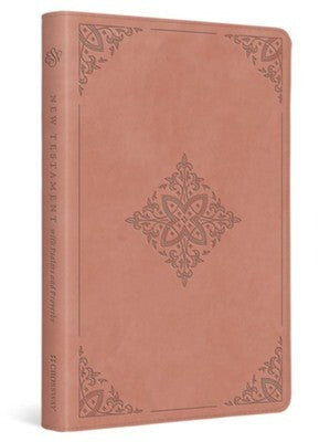 The ESV New Testament with Psalms and Proverbs in Trutone material with a Blush Rose color and Fleur-De-Lis design is a beautifully crafted Bible perfect for personal use or as a gift. This edition features a durable leather-bound cover that adds a touch