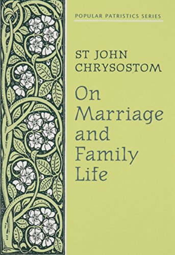 "Christian tradition often seems to give only grudging approval of married life, particularly its sexual aspect. In these sermons we find an important corrective to this view. Although himself a monk, Chrysostom had a profound understanding of the needs o