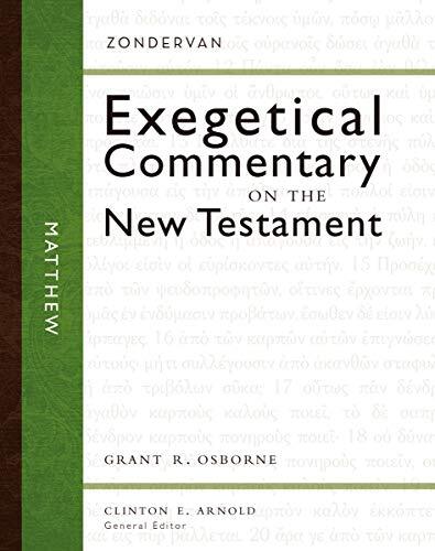 In this newest volume of the Zondervan Exegetical Commentary on the New Testament series, Grant Osborne offers pastors, students, and teachers a focused resource for reading the Gospel of Matthew. Through the use of graphic representations of translations