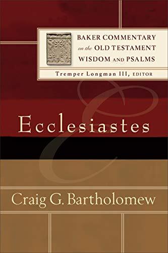 Respected Old Testament scholar Craig Bartholomew, coauthor of the well-received Drama of Scripture, provides a careful exegetical reading of Ecclesiastes in this addition to the Baker Commentary on the Old Testament Wisdom and Psalms series. Along with h
