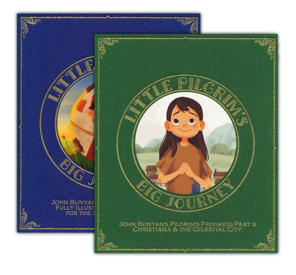Now available as a beautiful cloth-bound box set!
This is a series that children will treasure for years to come. This box set includes both Part I & Part II of Little Pilgrim's Big Journey. Part I follows the classic story of Christian as he journeys fr