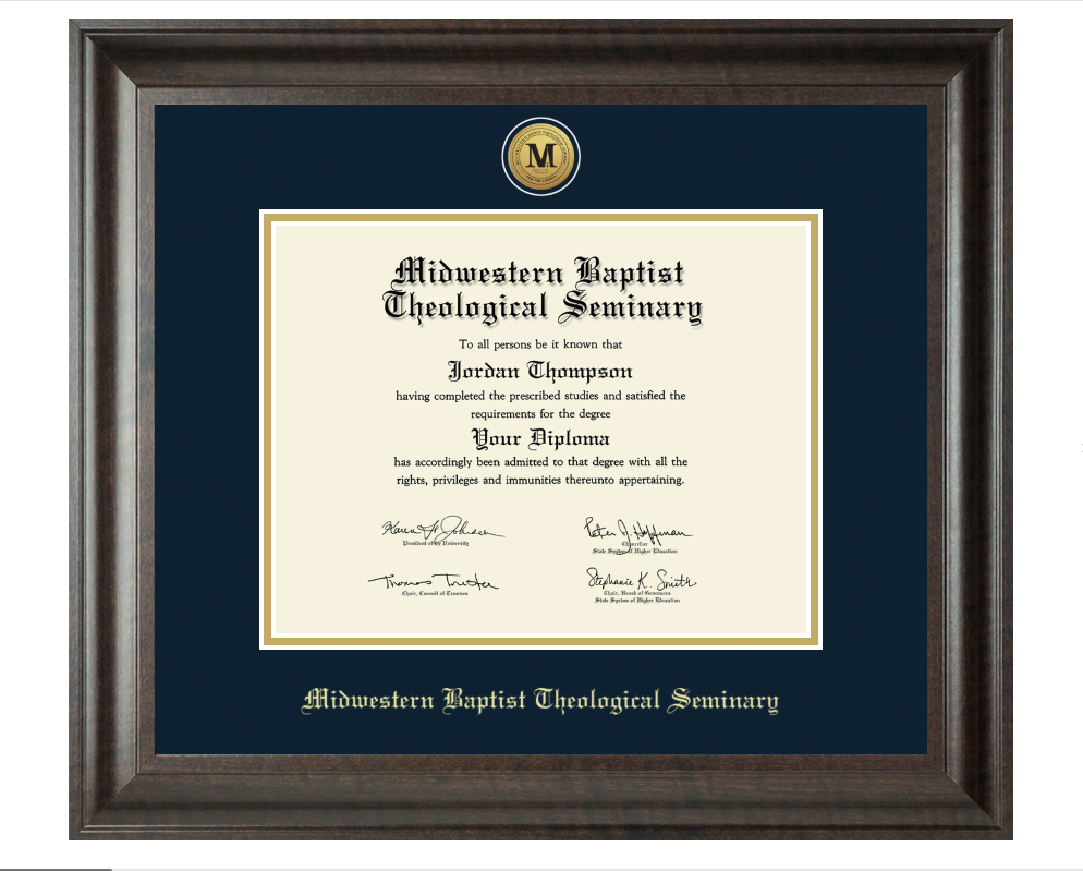 Engraved Medallion Diploma Frame (Doctoral/DMin)