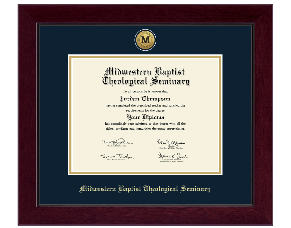 Engraved Medallion Diploma Frame (Doctoral/DMin)