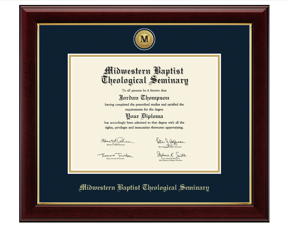 Engraved Medallion Diploma Frame (Doctoral/DMin)