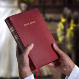 ESV Topaz Reference Bible Calfskin Cherry Red