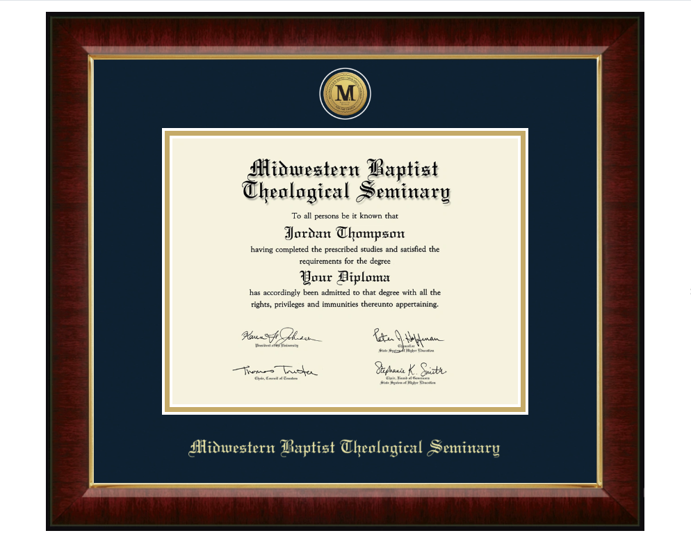 Engraved Medallion Diploma Frame (Doctoral/DMin)
