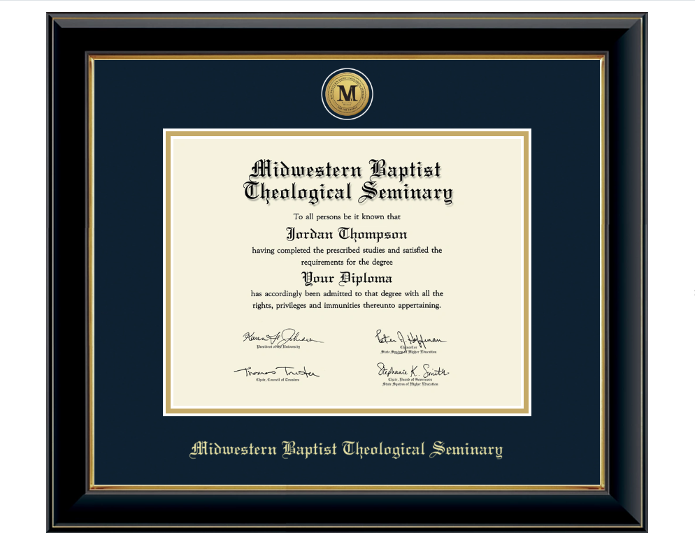 Engraved Medallion Diploma Frame (Doctoral/DMin)