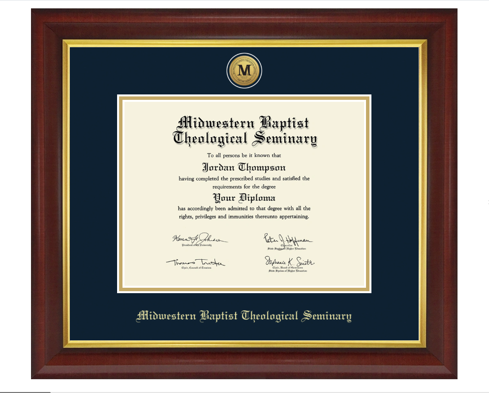 Engraved Medallion Diploma Frame (Doctoral/DMin)