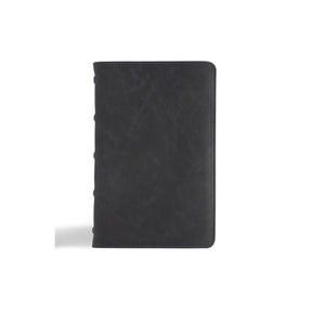 The CSB Personal Size Bible from the Holman Handcrafted Collection offers a premium reading experience. Crafted with luxurious marbled slate calfskin and bound in high-quality leather, this Bible is designed for durability and style. Perfect for personal 