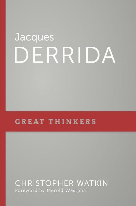 Explore the philosophical world of Jacques Derrida with the book 'Jacques Derrida - (Great Thinkers)' by Christopher Mark Watkin. This paperback delves into the concepts of deconstruction and critical theory pioneered by Derrida. Perfect for readers inter