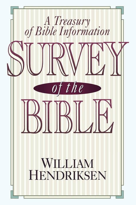 Survey of the Bible - 4th Edition by William Hendriksen is a comprehensive book that provides an insightful overview of the Bible. This fourth edition is presented in a convenient paperback format, making it easy to carry and read. Whether you are a schol