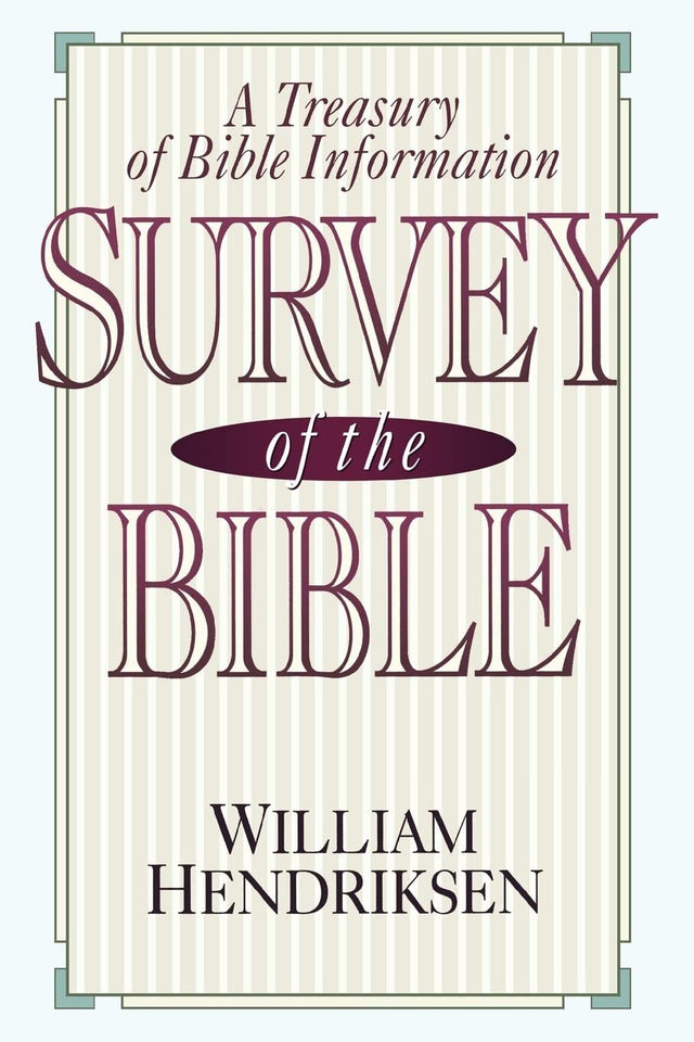 Survey of the Bible - 4th Edition by William Hendriksen is a comprehensive book that provides an insightful overview of the Bible. This fourth edition is presented in a convenient paperback format, making it easy to carry and read. Whether you are a schol