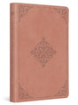 The ESV New Testament with Psalms and Proverbs in Trutone material with a Blush Rose color and Fleur-De-Lis design is a beautifully crafted Bible perfect for personal use or as a gift. This edition features a durable leather-bound cover that adds a touch 