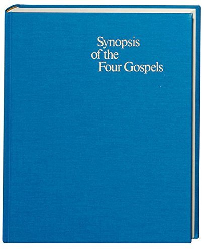 Greek-English edition of the Synopsis Quattuor Evangeliorum, with the Greek Nestle-Aland 26th edition text and parallel English Revised Standard Version, 2nd edition text. Greek text has full critical apparatus, while the facing English text has an appara