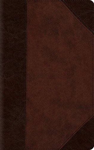 English Standard Version, Brown/Walnut, TruTone, Portfolio Design

The ESV Large Print Compact Bible combines the benefits of a compact format with the easy readability of larger text. This Bible's 8-point type set in a double-column format gives the Larg