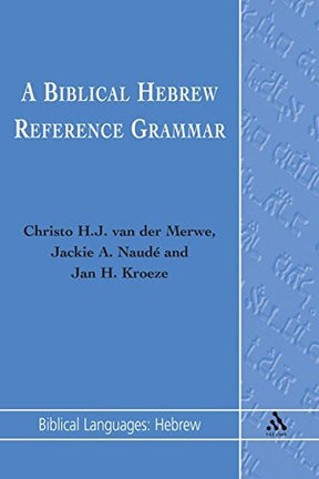 This work is intended to serve as a user-friendly and up-to-date source of information on the morphology, syntax, semantics and pragmatics of Biblical Hebrew verbs, nouns and other word classes (prepositions, conjunctions, adverbs, modal words, negatives,