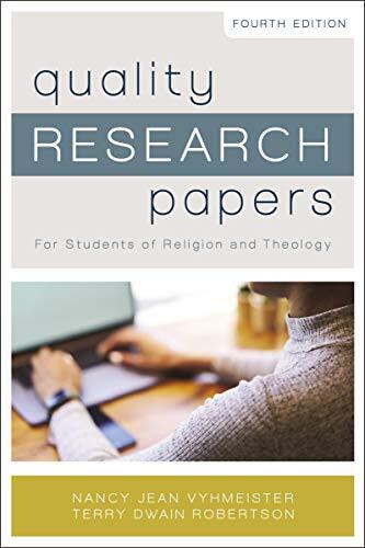 For Students of Religion and Theology

The fourth edition of Quality Research Papers by Nancy Jean Vyhmeister and Terry Dwain Robertson teaches students of religion and theology how to research, organize, format, and write research papers.