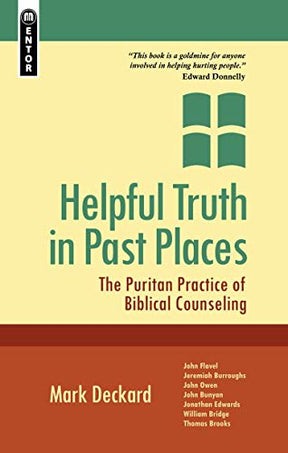 The Puritan Practice of Biblical Counselling

"Despite our modern prejudices," Deckard explains, the problems of the Puritans' time "were not all that different than our own." These men and women, like us, fought issues of fear, depression and sense of pu