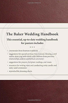 This comprehensive, creative, and updated resource for conducting traditional and contemporary weddings includes ceremonies from thirteen denominations - suggestions for prayers, Scripture readings, and music - reproducible planning charts - suggestions f