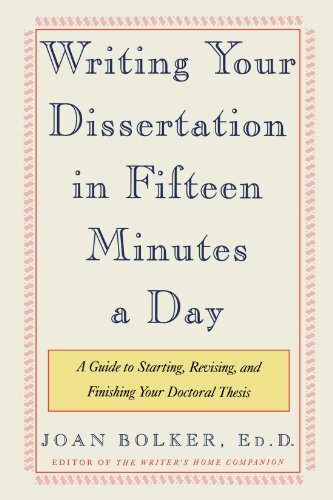 A Guide to Starting, Revising, and Finishing Your Doctoral Thesis

Expert writing advice from the editor of the Boston Globe best-seller, The Writer's Home Companion Dissertation writers need strong, practical advice, as well as someone to assure them tha