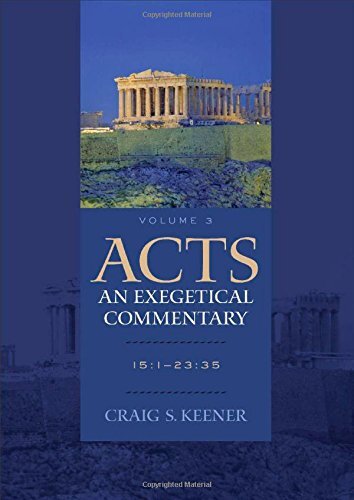 15:1-23:35

Highly respected New Testament scholar Craig Keener is known for his meticulous and comprehensive research. This commentary on Acts, his magnum opus, may be the largest and most thoroughly documented Acts commentary available. Us