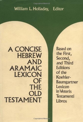 Based Upon the Lexical Work of Ludwig Koehler and Walter Baumgartner

Based on the First, Second, and Third Editions of the Koehler-Baumgartner Lexicon in Veteris Testamenti Libros, this abridgment-provides everything the student needs to tr