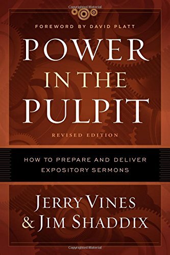 How to Prepare and Deliver Expository Sermons

A solid primer for expository preaching It's still used in Bible schools and seminaries today, and it shows no signs of slowing down: Power in the Pulpit is an ideal introduction to preaching. Dr. Jerry Vines
