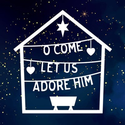 O Come Let Us Adore Him Christmas Cards Pack of 6