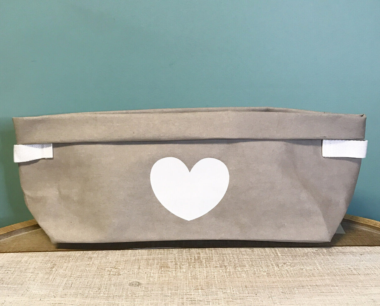Gray Heart Washable Storage