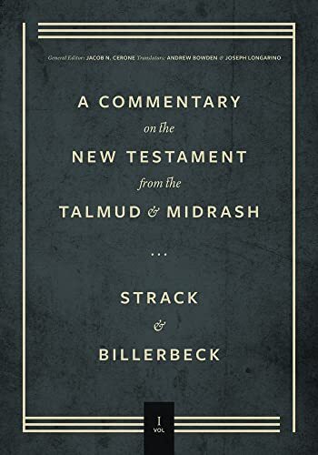 Volume 1, Matthew


Hermann L. Strack and Paul Billerbeck's Commentary on the New Testament from the Talmud and Midrash is an important reference work for illustrating the concepts, theological background, and cultural assumptions of the New Testament. Th