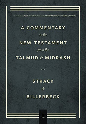 Volume 1, Matthew


Hermann L. Strack and Paul Billerbeck's Commentary on the New Testament from the Talmud and Midrash is an important reference work for illustrating the concepts, theological background, and cultural assumptions of the New Testament. Th