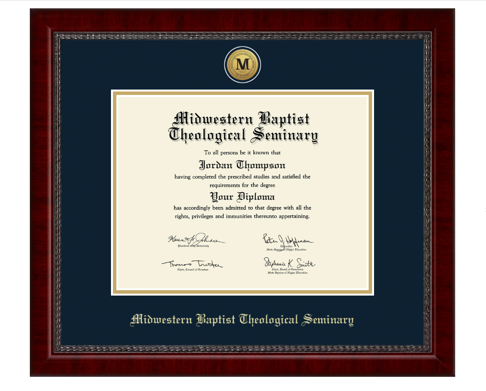 Engraved Medallion Diploma Frame (Doctoral/DMin)